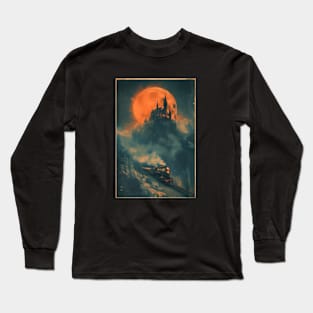 Mystical Fortress under the Moon - Fantasy Long Sleeve T-Shirt